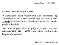 Czytaj więcej: Informacja dla rodziców uczniów z klas 1-3